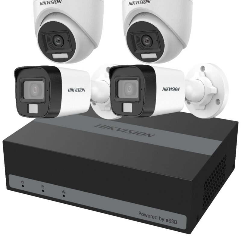 CCTV KIT DE 4 CAMERAS ANALOGICAS COM SOM